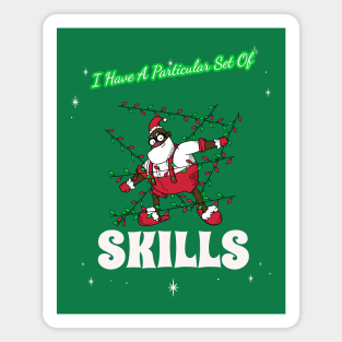 “I Have A Particular Set Of Skills” Stealthy Black Santa Magnet